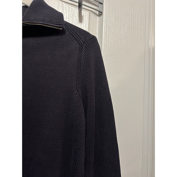 ZARA MAN Basic Sweater Jacket Men’s SZ XL Navy Blue Full Zip Cable Knit Cotton - Picture 7 of 16